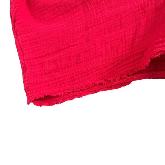 Anthropologie Saturday Sunday Marie Frayed Short Red Size XS - Picture 4 of 7